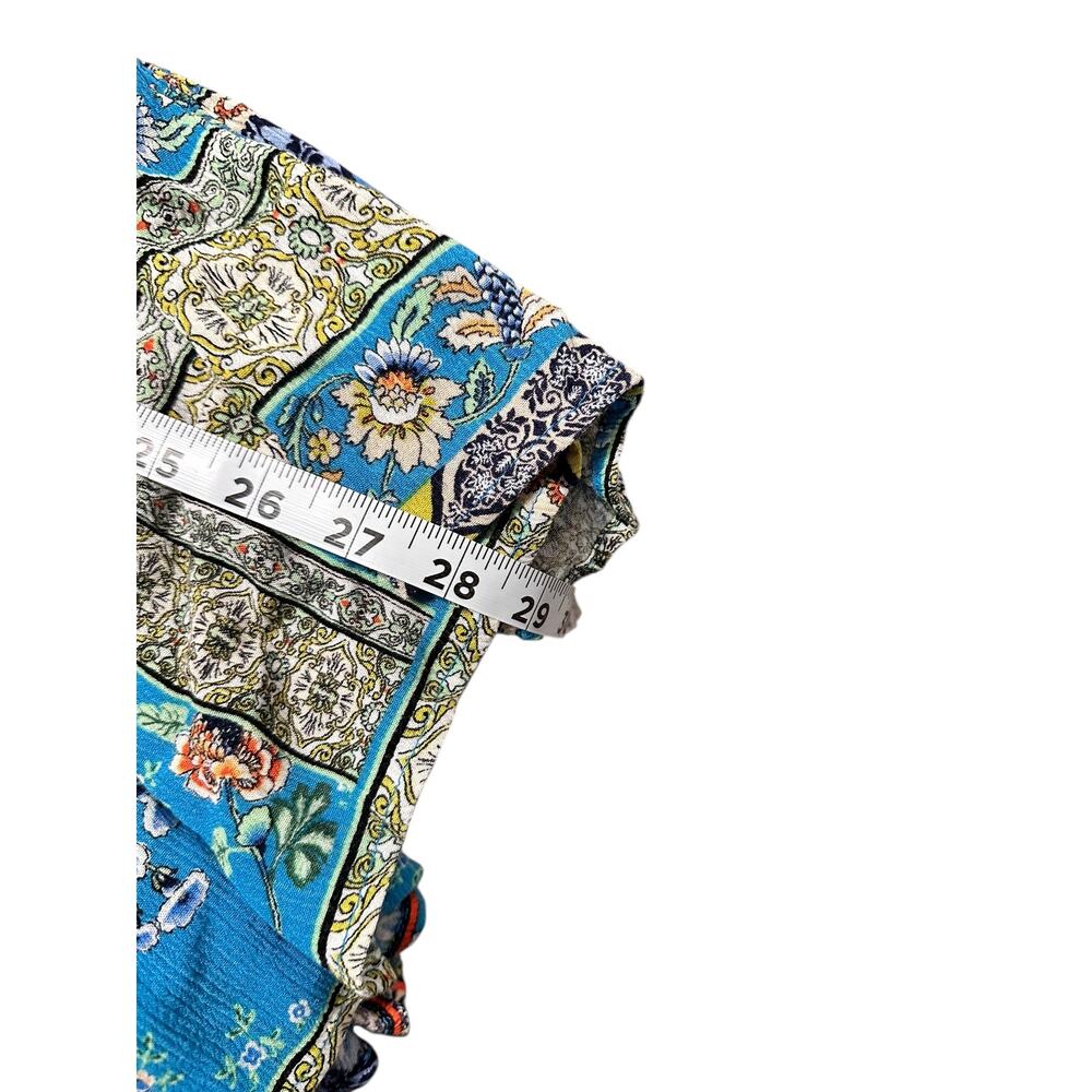 Ces Femme Blue and Green Floral Tunic Women's Size Large - Picture 4 of 6